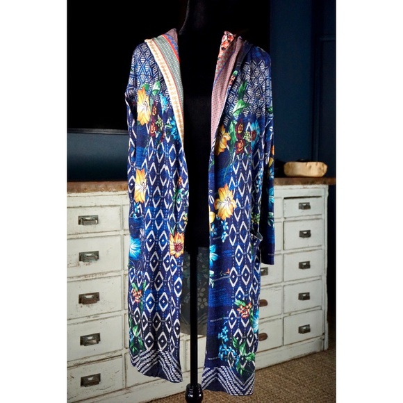 Johnny Was Sweaters - Johnny Was Ciaga Long Floral Duster Cardigan New